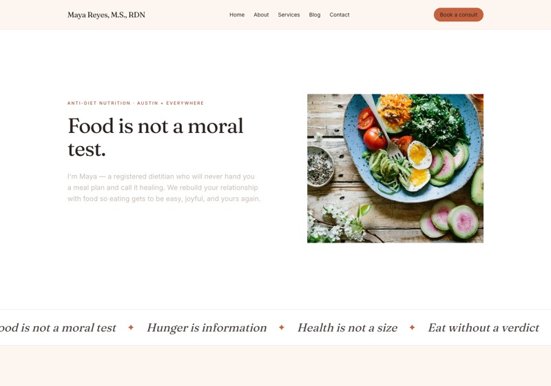 The Bloom website, shown on a desktop screen