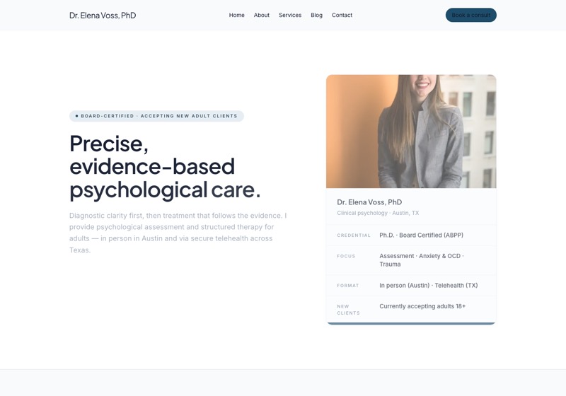 The Meridian website, shown on a desktop screen